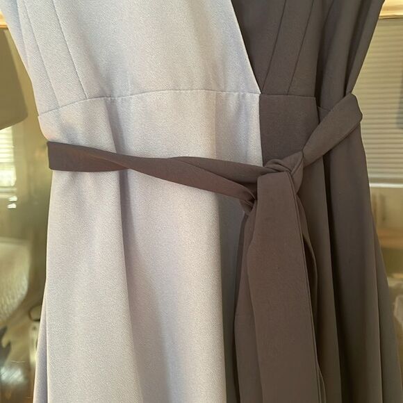 Anthropologie hutch contemporary abstract art color block wrap crepe dress - Picture 8 of 14